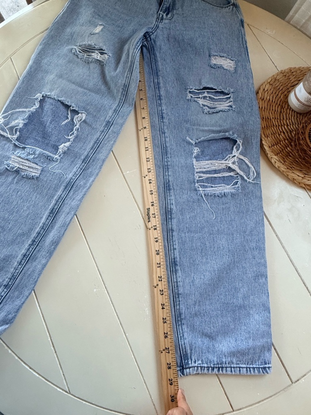 Empyre Light Blue Straight Leg Jeans - Picture 6 of 6